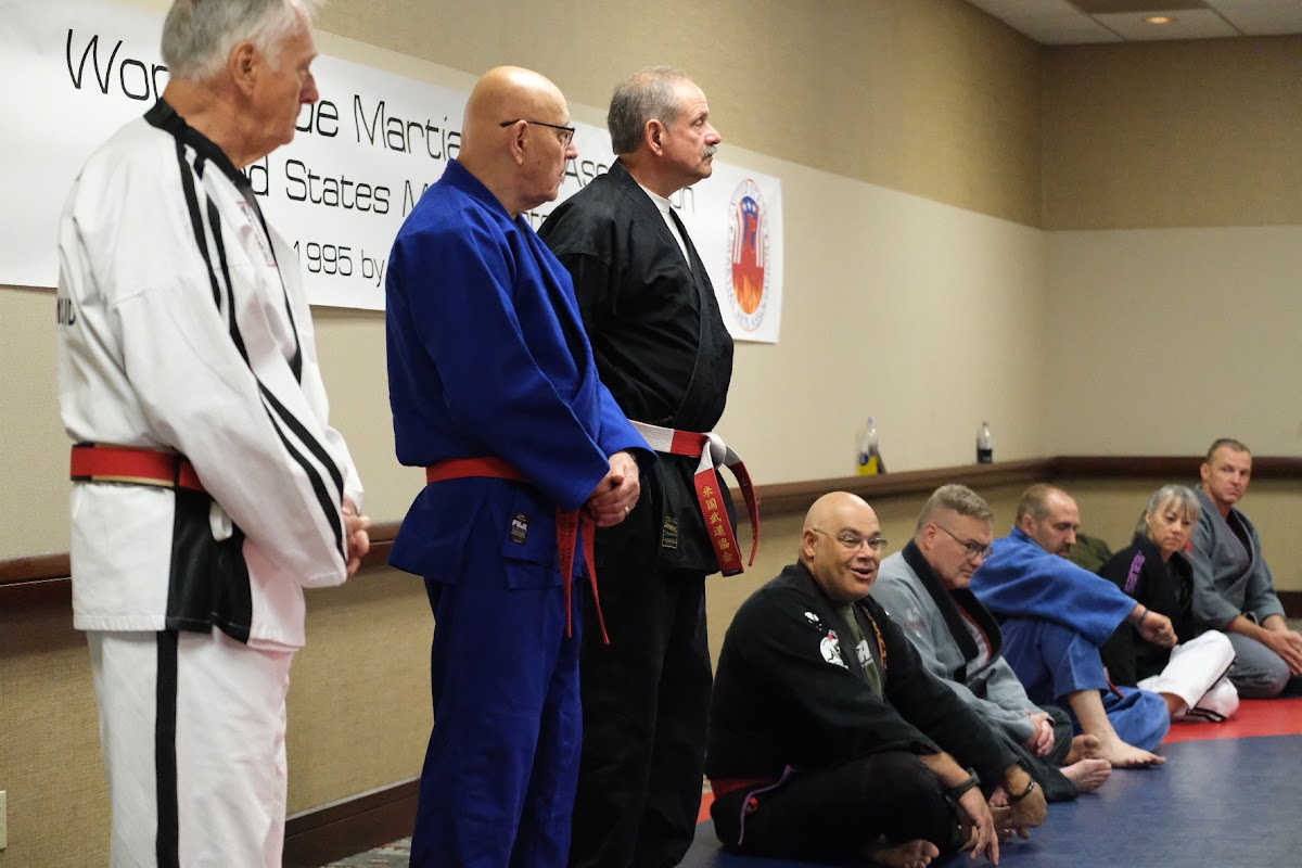 WWMAA summer camp participants learning karate techniques from master instructors