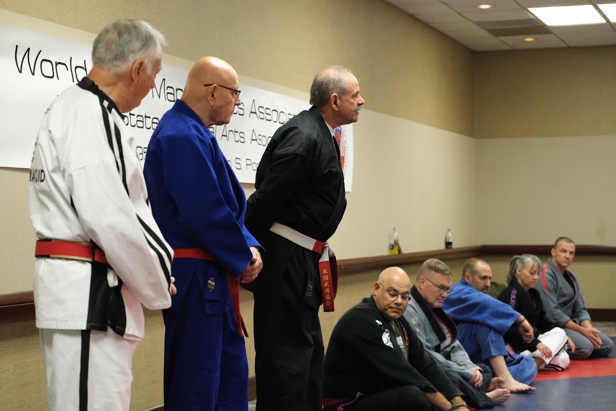 Group martial arts training activities at World Wide Martial Arts Association summer camp